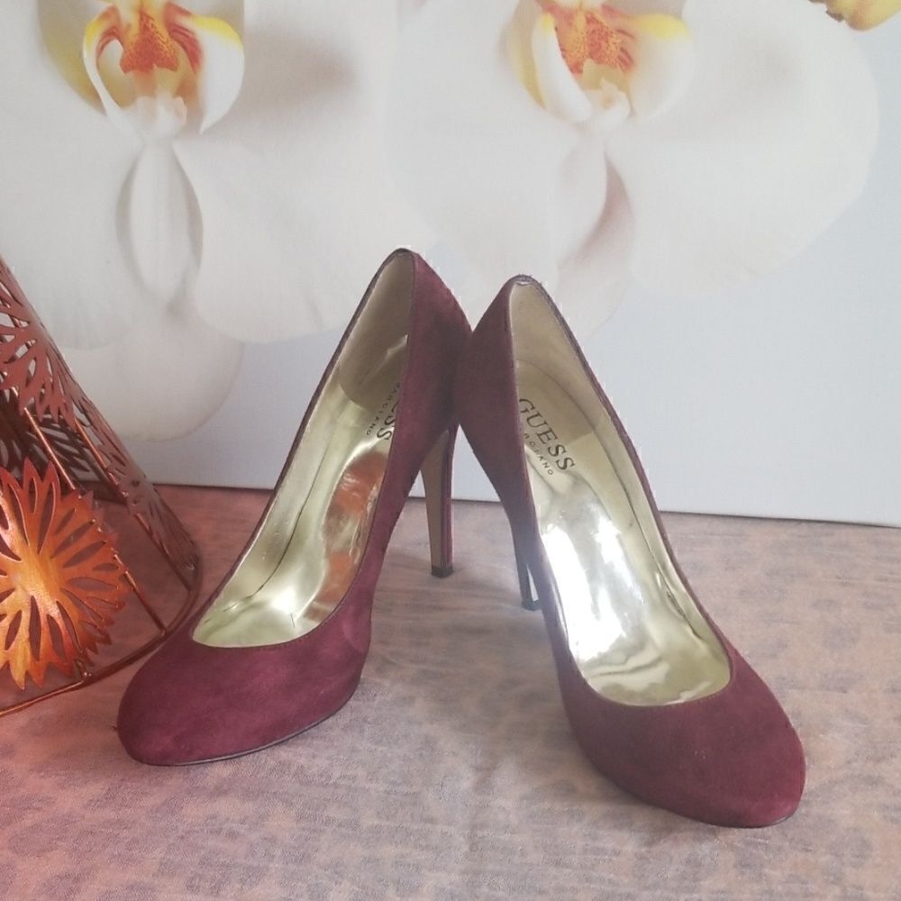 Guess by Marciano Purple Suede Pumps, sz 5 1/2,EUC